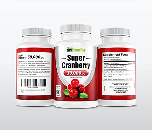 Tnvitamins AB6570 Cranberry Pills For Women & Men (30,000 Mg X 90 Capsules) | Supports Urinary Tract Health* | Cranberry Concentrate Supplement | Bladder & Kidney Support* thumb #5
