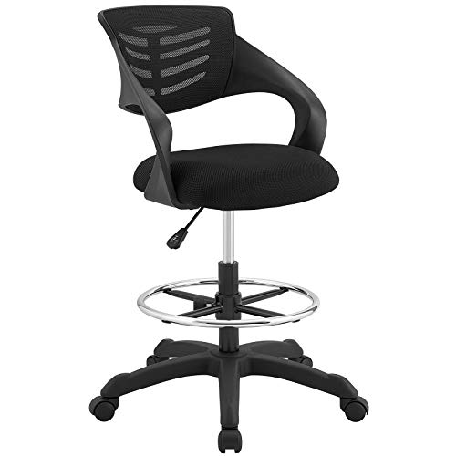 Image of Modway Thrive Drafting Chair - Tall Office Chair for Adjustable Standing Desks in Black