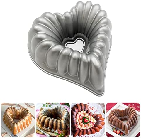 WBJKZJD Charlotte Cake Mold Aluminium Kitchen Accessories Decoration Christmas Wedding Family 3D Charlotte Cake Pan (Love heart shape)