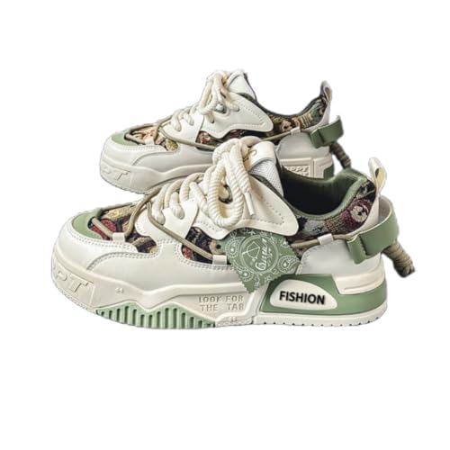 Men's Fashion Street Style Skateboard Shoes, Low-Top Lace-Up Casual Sneakers for All Seasons