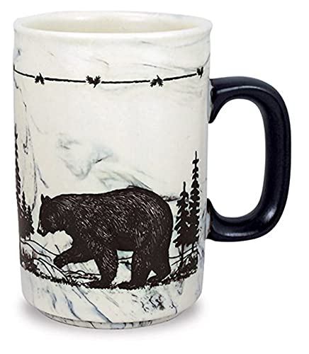 Taza Cape Shore decorativa de cerámica, negra, 18 oz miniatura 1