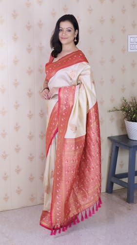 Image of SGF11 Women's Kanjivaram Pure Soft Silk Saree With Blouse Piece