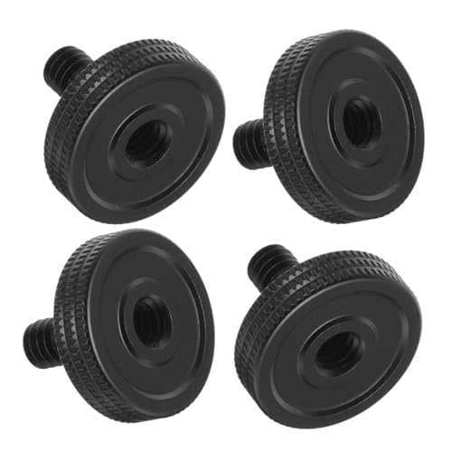 SECFOU Vite a Testa Zigrinata 1/4 Di Pollice Per Montaggio Fotocamera, Adattatore a Sgancio Rapido Per Staffa a l e Accessori Fotografici, Set Da 4 Pezzi Per Uso Treppiede e Flash