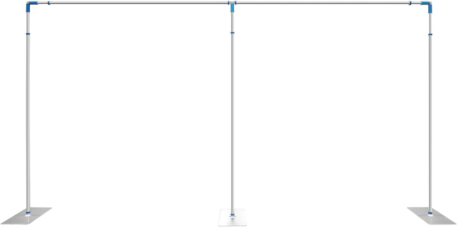 20ft x 10ft Adjustable Telescopic Portable Pipe and Drape Backdrop Stand Photography Background Photo Studio Support Equipment Party Event Wedding Decoration Exhibition Trade Show Curtain Frame