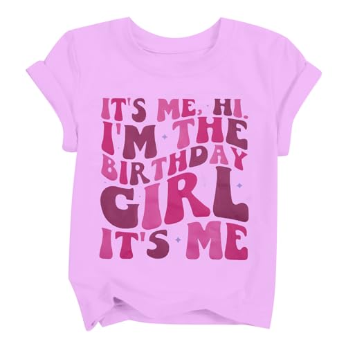 Image of LOTUCY Birthday Girl Outfit for Kids Its Me Hi Im The Birthday Girl Shirt | Birthday Party TopsToddler Kid Girls Tie Dye T-Shirt B-Day Gifts