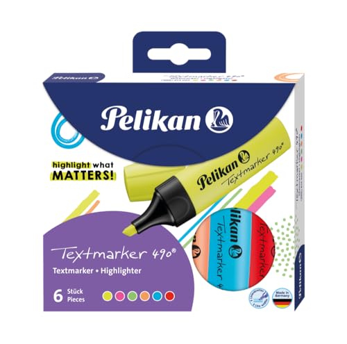 Pelikan, Set de 6 Subrayadores Fluorescentes, Marcadores en