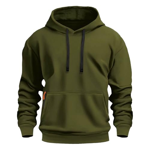 Men's Slim Fit Fleece Hooded Sweatshirt Casual Pullover Warm Winter Comfortable Hoodie with Zipper for Daily Wear4