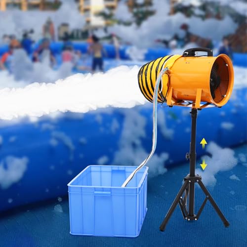 Máquina portátil de espuma para fiestas de 520 W, cañón de espuma con trípode ajustable (60,5-94,5 cm), salida de aire de 65 m3/min, ventilador de 30 cm y alcance de pulverización de 5-6 m para niños y reuniones. miniatura 3