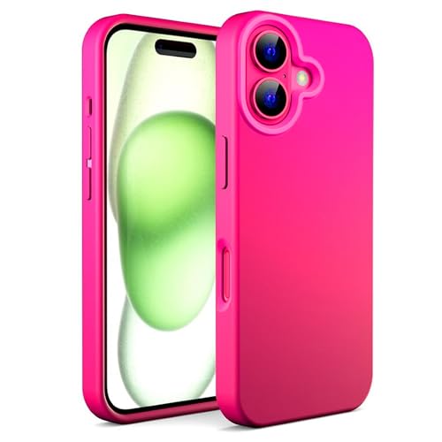 N NEWTOP Custodia Cover Compatibile per iPhone 16, ORI CASE TPU Silicone Semi Rigido Colori Fodera Interna Microfibra Morbida Protezione Anti Urto Tocco Liscio Setoso Guscio Resistente (Fucsia)