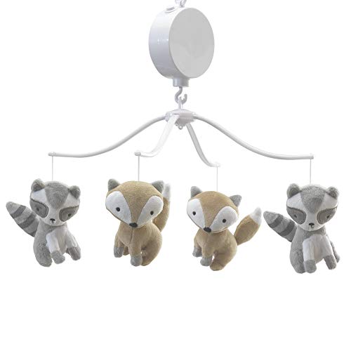 Image of Bedtime Originals Little Rascals Forest Animals Musical Mobile, Gray/White