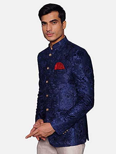 Image of WINTAGE Men's Emroidered Velvet Green Bandhgala