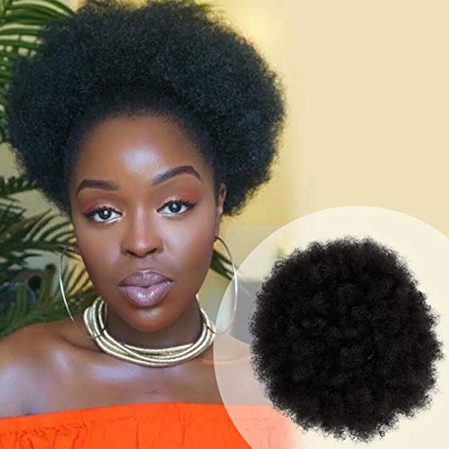 Instant Glitz Afro Puff Drawstring Ponytail Retro Kinky Curly Ponytail Wig Clip in Bun Hair Piece for Black Women Synthetic Hair Extension (LARGE, 1)