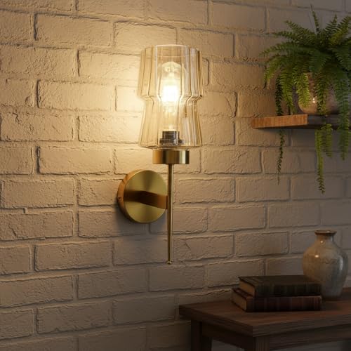 Image of BrightLyt Wall Lights for Living Room, Home Decoration Wall Lamps for Bedroom /Bathroom, Mirror Side Wall Scone Fixtures, Classic Design (Gold Electroplated)