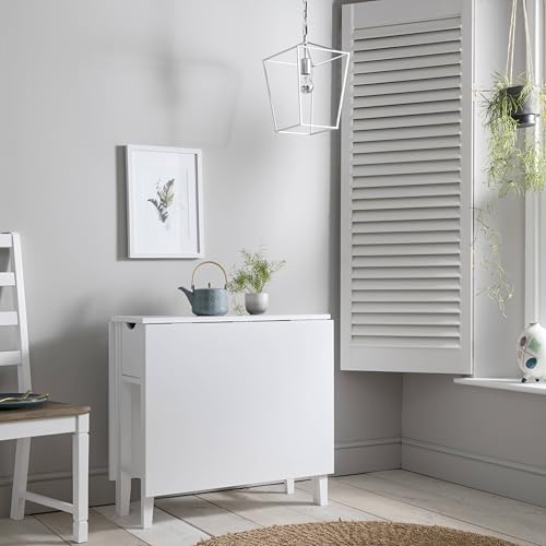 Noa and Nani Gustav Folding Dining Table with Drawer (White)