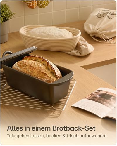 Praknu Gusseisen Topf Brot Backen – Brotbackform – Dutch Oven mit Deckel – Ansicht 2