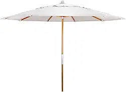 Ombrelone Guarda Sol 2,4 Metros - Sombreiro Para Piscina Praia Sítio Jardim Redondo Sem Abas - Feito De Madeira e Bagum