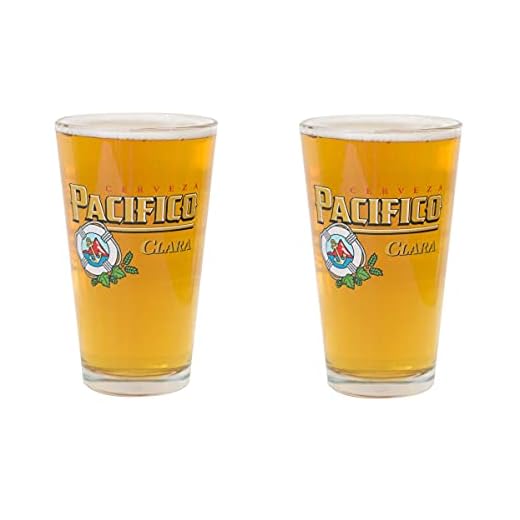 Pacifico Cerveza Lot de 2 verres à bière mexicaine