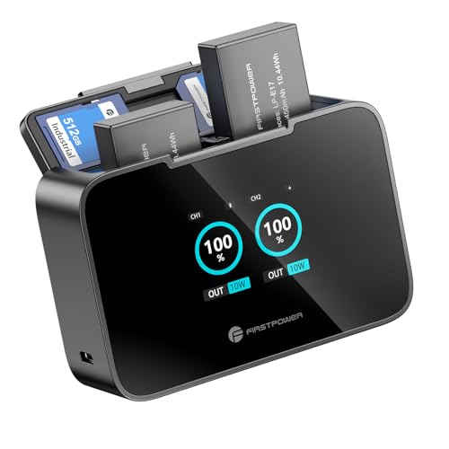 FirstPower LP-E17 Battery and Upgraded 20W Dual Fast Charger for Canon EOS R100 R50 R10 R8 RP, Rebel T8i T7i T6i T6s, SL2 SL3, EOS M3 M5 M6, EOS 77D 200D 250D 750D 760D 800D 8000D Digital Camera