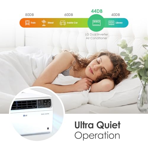 Image of LG 10,000 BTU Smart Window Air Conditioner, 115V, Cools 450 Sq. Ft. for Bedroom, Living Room, Apartment, Dual Inverter, Quiet Operation, Energy Star, works with LG ThinQ, Amazon Alexa and Hey Google