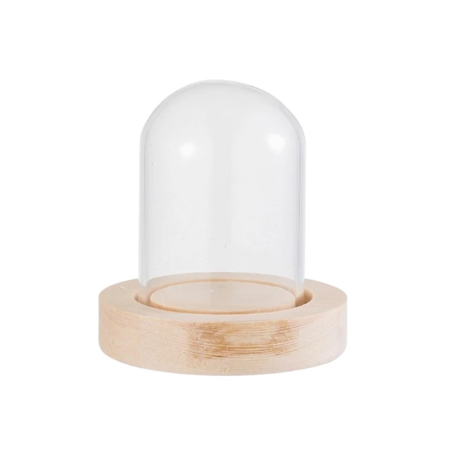 WYQXTY Clear Glass Cloche Display Glass Cloche Dome Bell Jar with Wooden Base for Display and Dust Cover, Multiple Sizes(5x7cm)