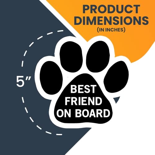 Image of Best Friend on Board Pawprint Car Magnet 5 Inch, Dog Lover Gift