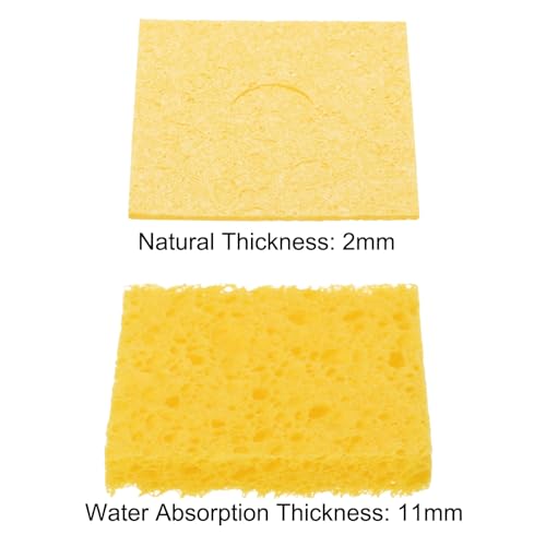 Image of MECCANIXITY 15PCS Soldering Sponge 60 x 60mm Square with Holes Deep Cleaning Pad Welding Tip Iron Replacement for Cleaning Soldering Iron 2mm Natural Thickness 11mm Water Absorption Thickness