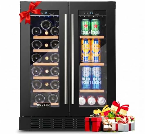 Image of BODEGA 24 Inch Wine and Beverage Refrigerator, Dual Zone Beveage Fridge