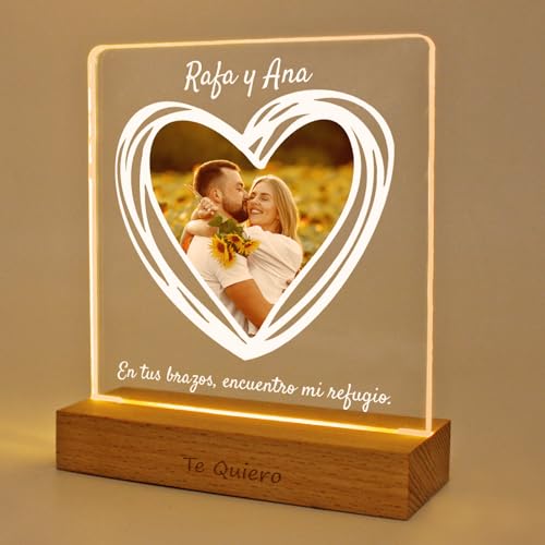LASERO´ Lampara Personalizada con Foto en Forma de Corazón