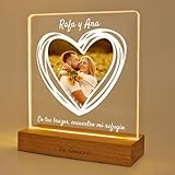 Ya en mundofriki.es: LASERO´ Lampara Personalizada con Foto en Forma de Corazón – Impresión UV en Placa Acrílica con Base de Madera LED | Lampara Led Personalizada | Regalo Aniversario Pareja, Mujer o Amigas
