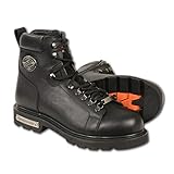 Milwaukee Leather MBM100 Men's Black Lace-Up Boots with Side Zipper - 14