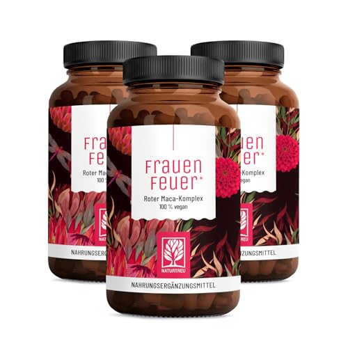 Maca Extrakt Rot 10:1 hochdosiert - Maca Komplex mit Salbei Tribulus Bockshornklee Vitamin B6 & Zink für Frauen - 360 Kapseln - vegan