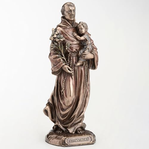 Estatua Saint Anthony y Niño Jesús 15.9 cm Resina Bronce miniatura 2