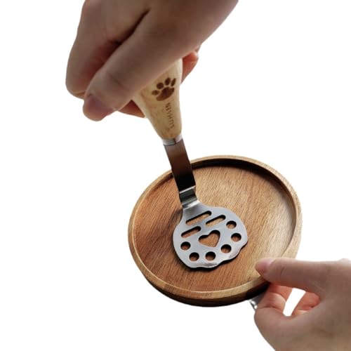 Image of Mini Avocado Masher, Mini Potato Mashers with Wood Non Slip Handle Stainless Steel Bean and Potato Masher Small Food Masher Lightweight Kitchen Tool (Cat' Paw A)