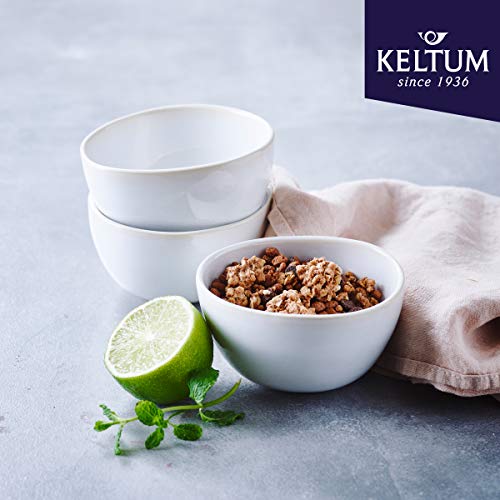 Cotton White Glazed Stoneware 4-Inch Bowls, Set of 3