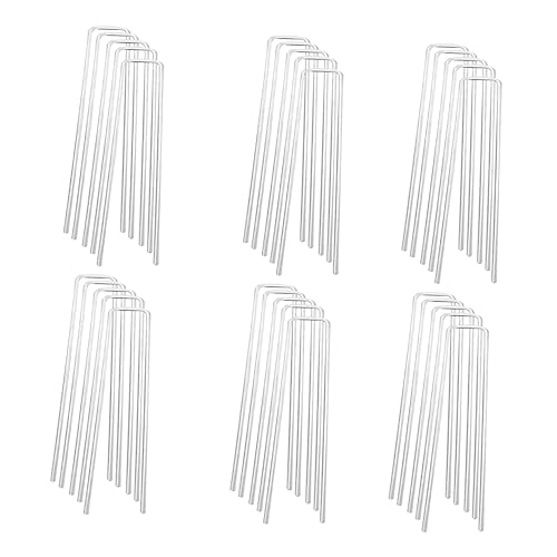 KONTONTY 50 Piezas Clavos Galvanizados Forma para Jardinería y Fijación de Césped Carpas y Paisajismo