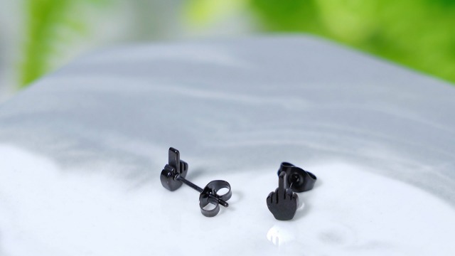 Orecchini Cerchio Da Uomo Donna Nero Acciaio Orec3 N Bis - Foto 11