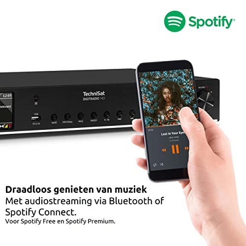 TechniSat DIGITRADIO 143 (V3) – HiFi-Tuner Internetradio (DAB+ Digital-Radio, Bluetooth-Audio-Streaming, Spotify Connect, Wurfantenne, Fernbedienung, Breite 43,5 cm) schwarz – Bild 5
