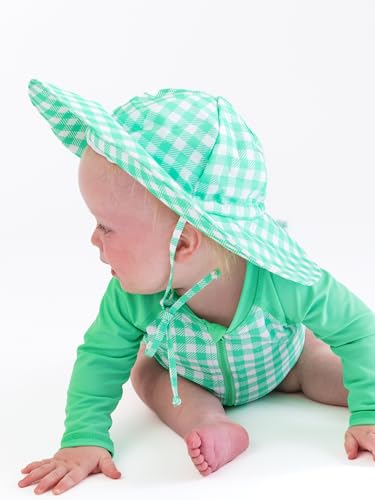 Image of RuffleButts Baby-Girls Sun Hat Floppy Wide Brim UPF 50+ - Baby Sun Hat with Sun Protection