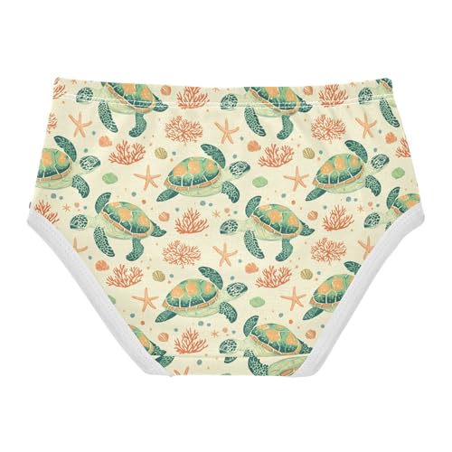 Girls Underwear Soft Cotton Sea Turtle Kids Panties in Sizes 2/3t, 4t, 5t, 6 and 82