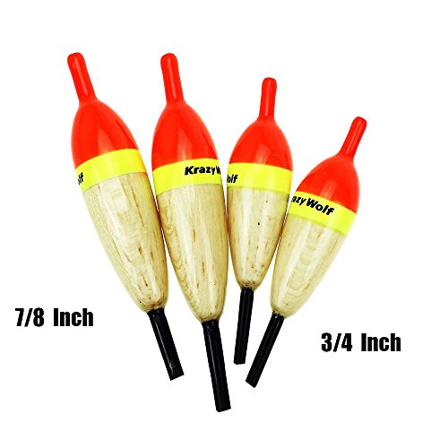 Krazywolf Balsa Slip Floats for Ice Fishing,1/2 to 1 Inch,Pack of 12 - Thumbnail 2