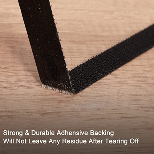 Self Adhesive Hook And Loop Tape Heavy Duty Tape Sticky Back Fastening Tape Fastener For Home Office School Car And Crafting Organization (Black, 18Ft*2In) #TOP5