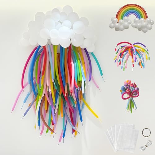 DIY long ballons magiques 260Q avec ballon blanc nacré pour décoration de mariage