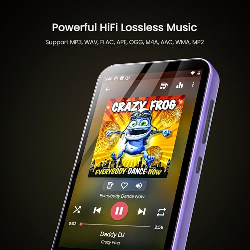 Image of TIMMKOO 80GB Kids MP3 Player with Bluetooth, Parental Controls, Pre-Installed Spotify, Audible, 4 inch MP4 Player (Purple)