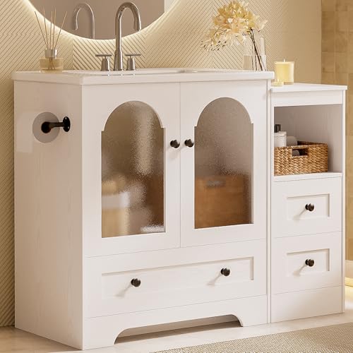 image for IRONCK 42 Inch Bathroom Vanity with Sink Set, Bathroom Cabinet Vanity 