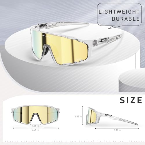 Image of KAPVOE 3 Lens & Polarized Cycling Sunglasses Men Women MTB Running K76 | 3-lens and polarized sports eyewear for men and women, designed for cycling, MTB, running and fishing