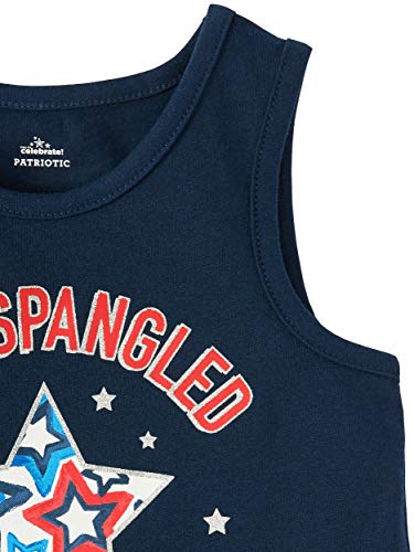 Celebrate Toddler Girls Blue Star Spangled Cutie Patriotic Tank Top Baby Tee Shirt3