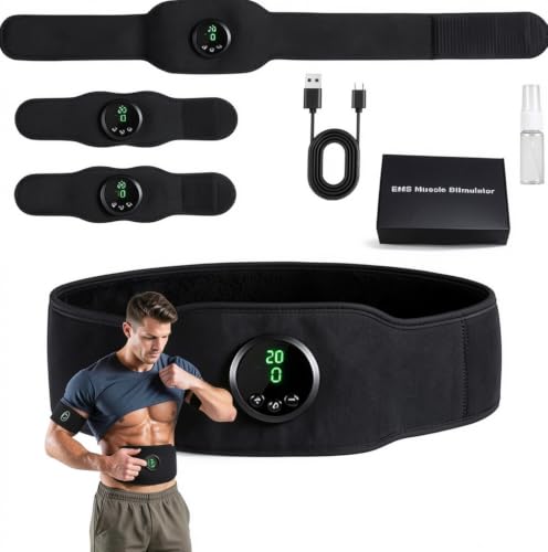 Next Gen Ultra Muscle Fitness AB Belt Firming & Strengthening Workout Equipment for Abs Arms 12 Modes & 19 Intensity Suitable for Fitness Enthusiasts (Black)