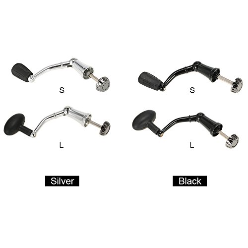 Cabo de molinete de pesca, Andoer Manopla rotativa em liga de alumínio, alça elétrica dobrável para