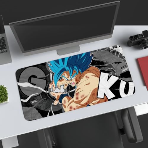 Image of Large Anime Mouse Pad | Goku Gaming Mouse Pad | 3mm Thick with Anti-Skid Rubber Base | Anime Desk Met for Laptop Desktop PC Gaming Mousepads Rubber Base with- Anti Skid | Size (11 x 23 Inch)