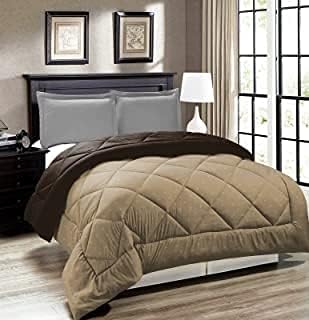 Edredón reversible de 1 pieza de relleno alternativo de plumón con pestañas en las esquinas, para todas las estaciones 2 sin fundas de almohada,